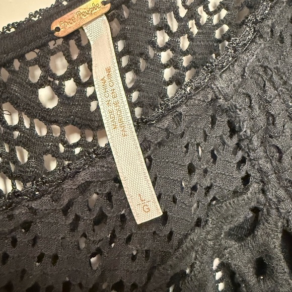 Free People City Girl Boho Dress Crochet Witchy Whimsigoth Fairy Grunge Large - Picture 6 of 8